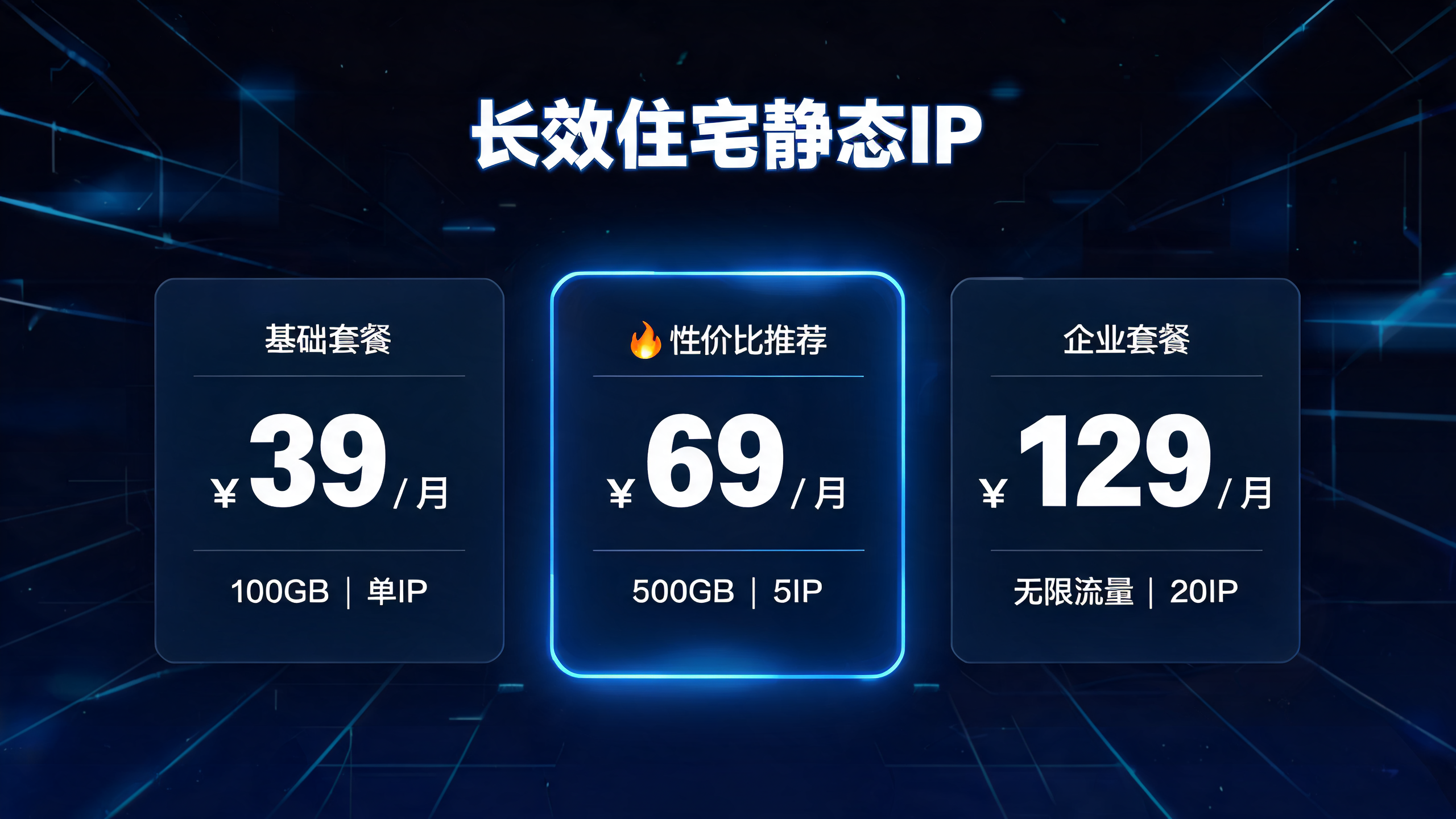长效住宅静态IP价格明细，性价比套餐